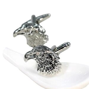 MEN'S Silver Bald Eagle Cufflinks, Cufflinks, Eagle Jewelry, Men's Suit …